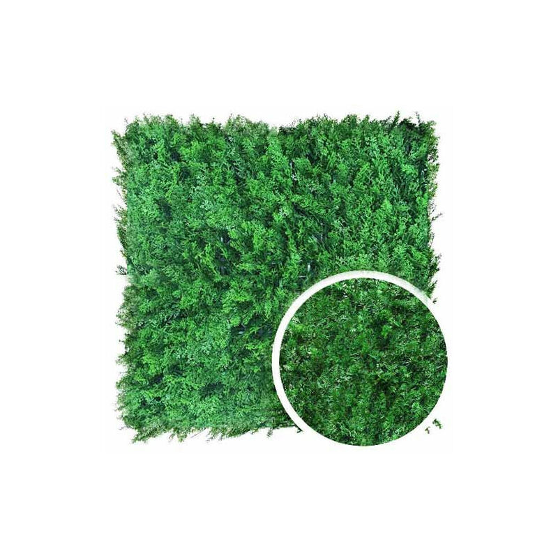 Feuillage artificiel thuya 1m x 1m, l 5 m, Hauteur 1 m - vert