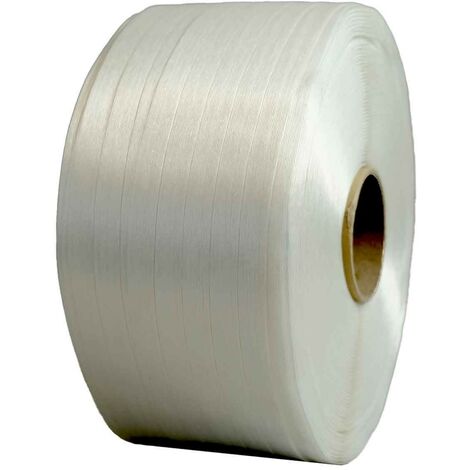 TECPLAST Feuillard polyester fil à fil FF - Qualité PRO - Feuillard de cerclage textile PET pour charges lourdes
