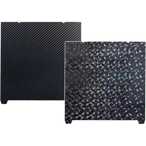 Feuille 3D PEO+PET 310 x 315 mm pour Creality K1 Max/Ender 3 V3 Plus Diamond PEO+Carbon Fibre PET Flexible Spring Steel Bed Plate pour Creality K1 Max/Ender 3 V3 Plus Imprimante 3D (pas