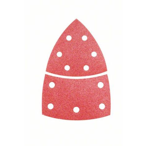 Feuille abrasive pour ponceuse Multi avec bande auto-agrippante, perforé Bosch Accessories 2608607409 Grain 120 (L x l)