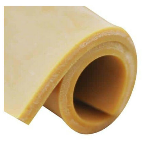 Feuille caoutchouc naturel para beige anti-abrasion 100x140cm épaisseur 4mm