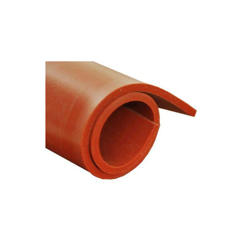 Feuille caoutchouc silicone rouge 100x120cm épaisseur 3mm