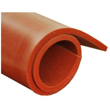 Feuille caoutchouc silicone rouge 100x120cm épaisseur 6mm