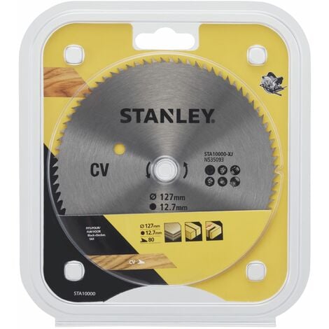 STANLEY BLACK & DECKER Feuille chromée Ø 127x12.7 mm. 80 dents