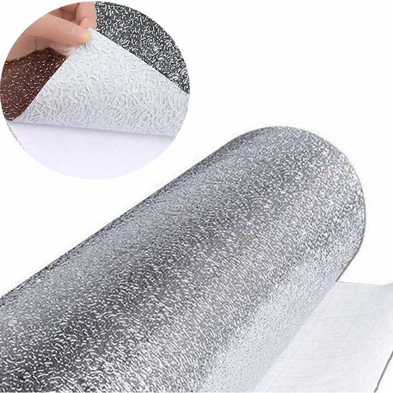 Feuille d'argent papier-cuisine autocollants auto-adhésifs cuisine feuille d'aluminium autocollants huile preuve étanche cuisinière autocollant (40