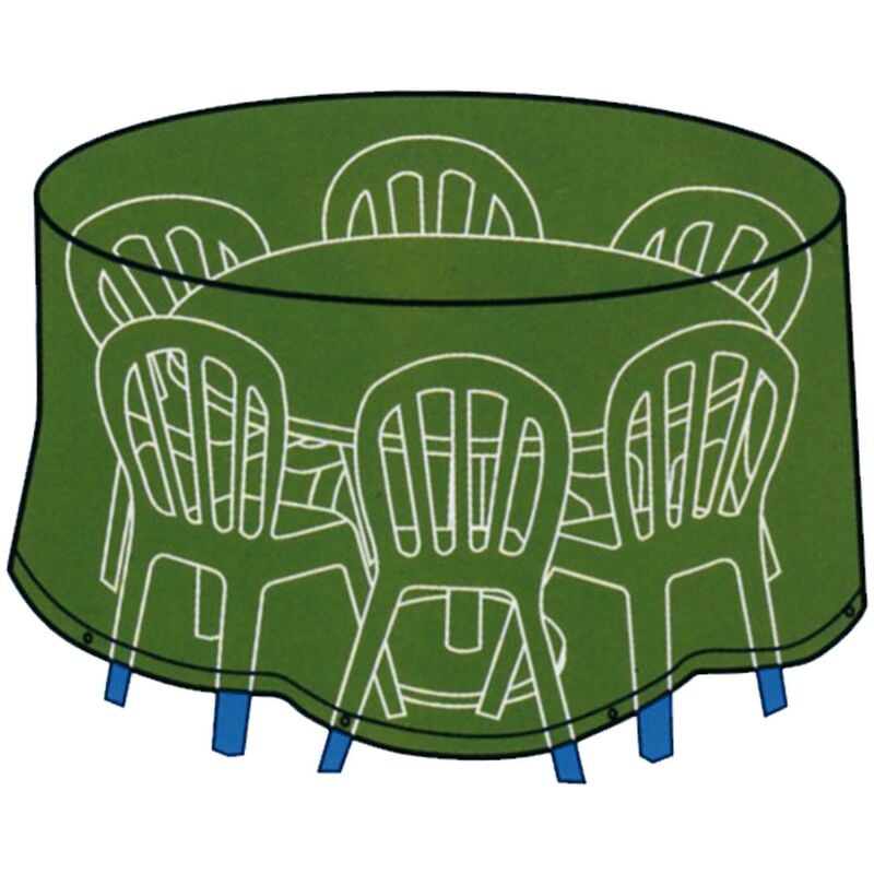 Garden Deluxe Collection - Feuille de couverture ø 193xh89 cm pour la protection de la table ronde avec des chaises à l'extérieur