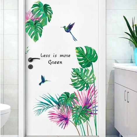Feuille de Bananier Vert Plantes Tropicales Feuilles Stickers Muraux Peel,  DIY Décoration Murale Décorations pour La Maison Chambre Salon 43 60CM