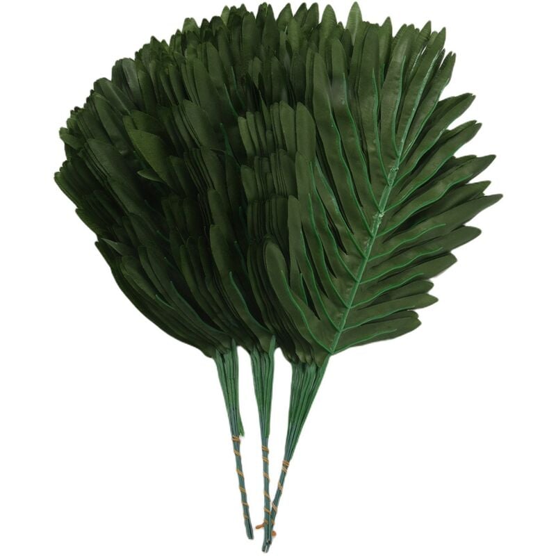 Feuille de Palmier Artificiel avec Ensemble de Feuilles de Tige ThèMe de la DéCoration Fond Vert DéCoration Murale Arrangement de Fleurs Accessoires