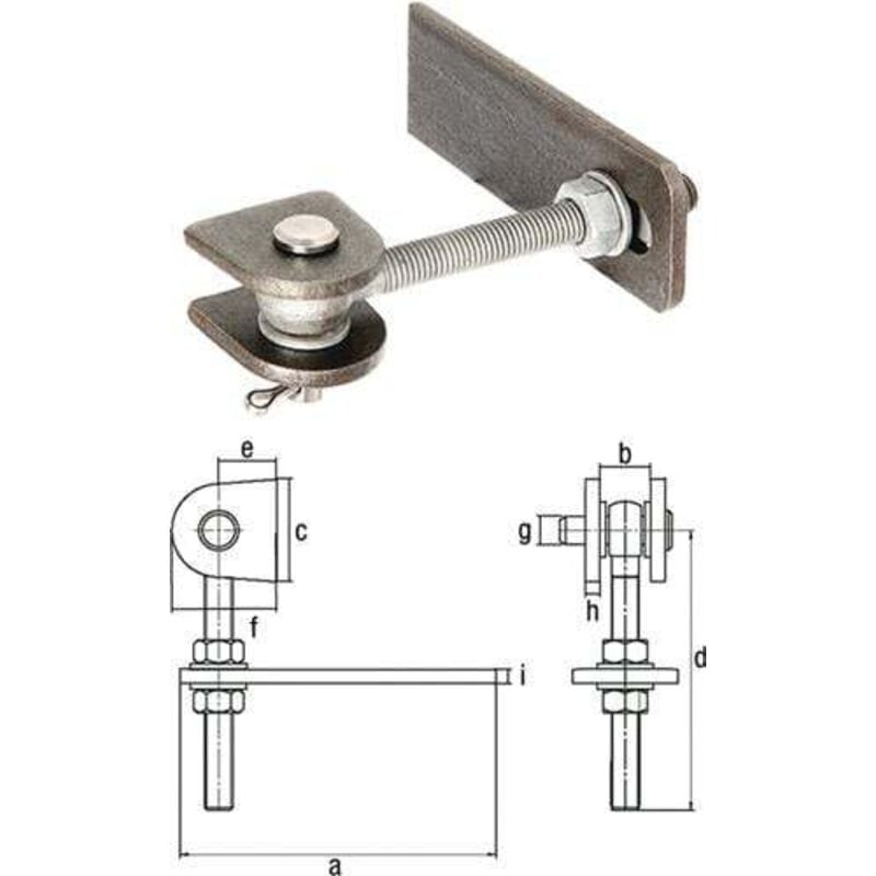 Alberts - gah Paumelle réglable 170x30x80x150x34x65x18x8mm sta brut Btl - 411145
