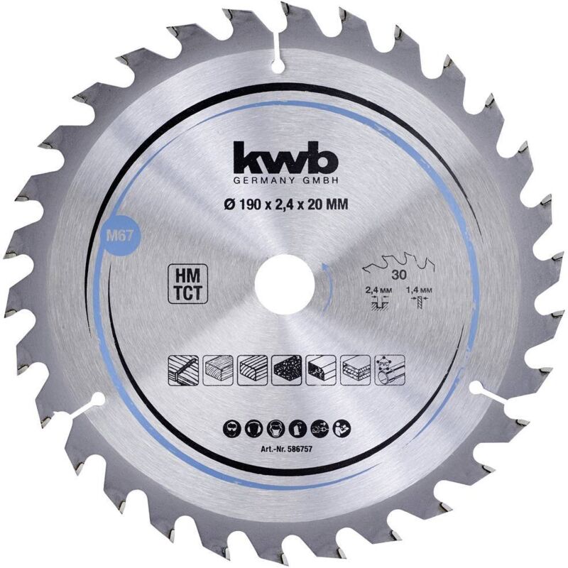 KWB - 586757 Lame de scie circulaire au carbure 190 x 20 mm 1 pc(s)