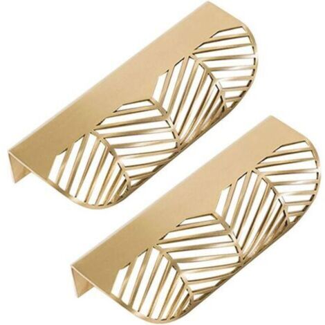 Feuille Forme tiroir Poignée en laiton Meubles Porte Bouton Pull Cabinet Armoire Poignée de porte ( 2PCS)
