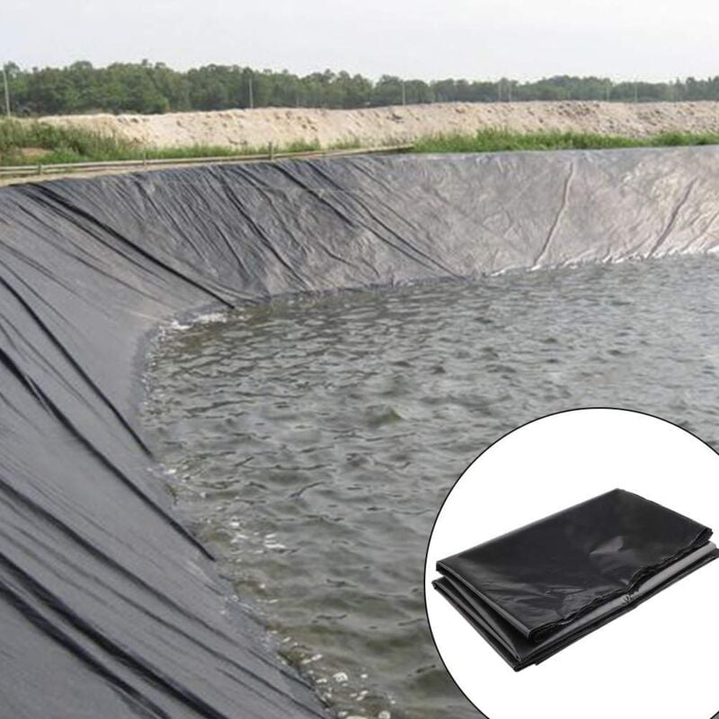Feuille lourde en caoutchouc noir (2M x 3M) doublure de bassin à poissons piscines de jardin membrane hdpe