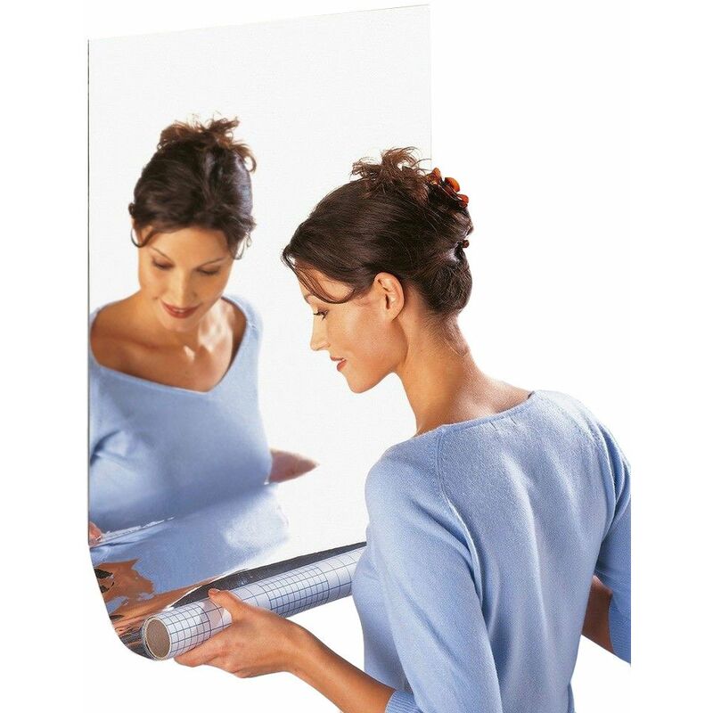 Wenko - Feuille miroir découpable, plastique, 58 x 150 cm, argent