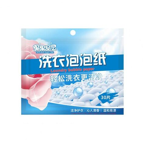 Feuilles à bulles pour lavage du linge concentré, Excellent produit ménager, nettoyage en profondeur pour la maison, 30 pièces,A,CHINA