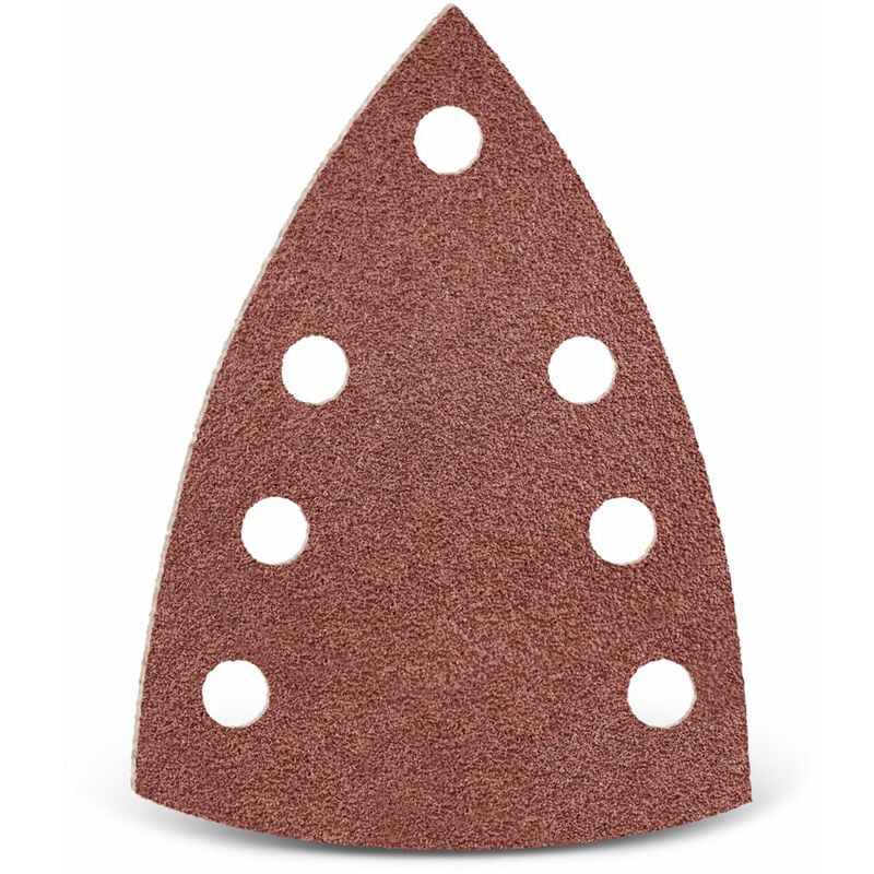 Red Feuilles abrasives auto-agrippantes, 150 x 100 mm, 7 trous, p. Ponceuses delta, Corindon normal (Lot de 50) G40 - Menzer