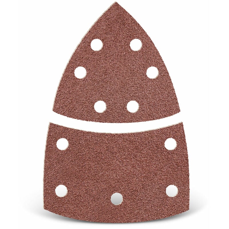 Menzer - Red Feuilles abrasives auto-agrippantes, 93 / 62 x 102 mm, 11 trous, p. Ponceuses delta, Corindon normal (Lot de 50) G180