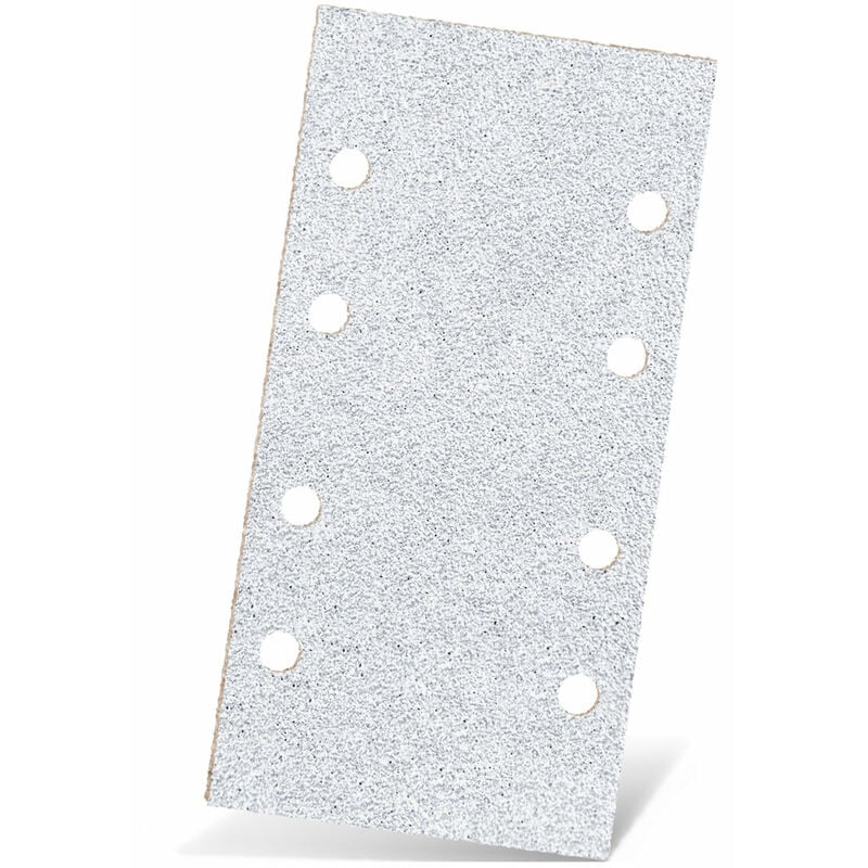 White Feuilles abrasives auto-agrippantes, 186 x 93 mm, 8 trous, p. Ponceuses vibrantes, Corindon normal (Lot de 50) G400 - Menzer