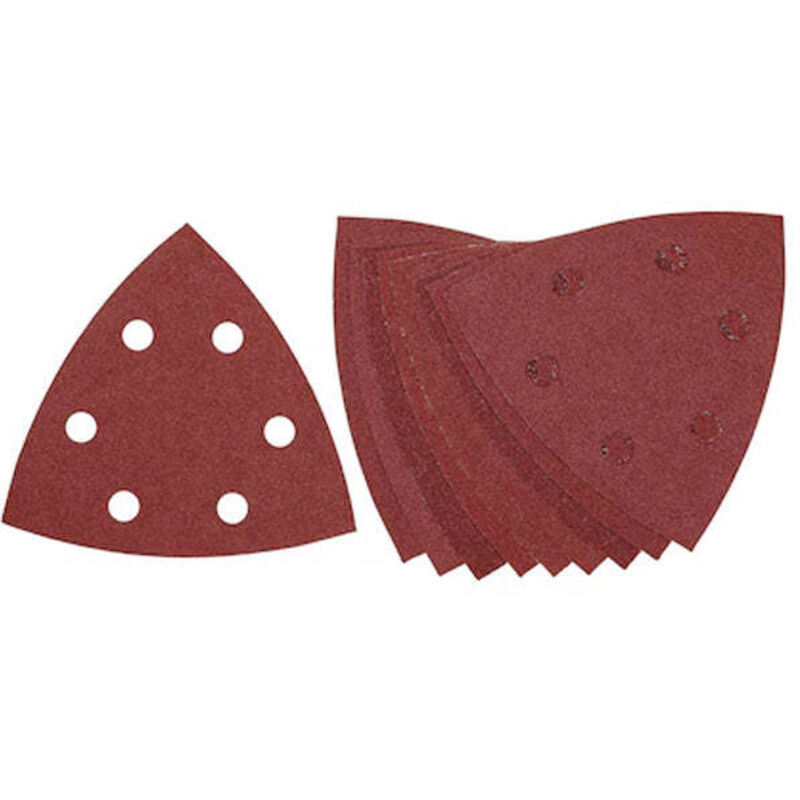 10 Feuilles abrasives velcro pour ponceuses delta velcro DEWALT 6 perforations 93x93mm