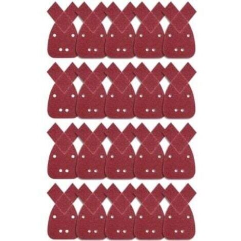 Feuilles Abrasives Triangles 40 Grain 20 Pièces - Papier Abrasif à Ponçage pour Dérouillage et Polissage Métal, Bois, Cuir