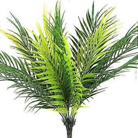 Feuilles artificielles, palmier artificiel pour compositions à faire soi-même, verdure tropicale imperméable et résistante aux UV qui rehausse votre décoration intérieure (lot de 2)