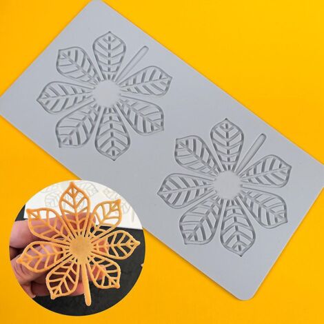 feuilles De Chtaignier Moule  Chocolat Pour Assiette De Cuisine Chinoise