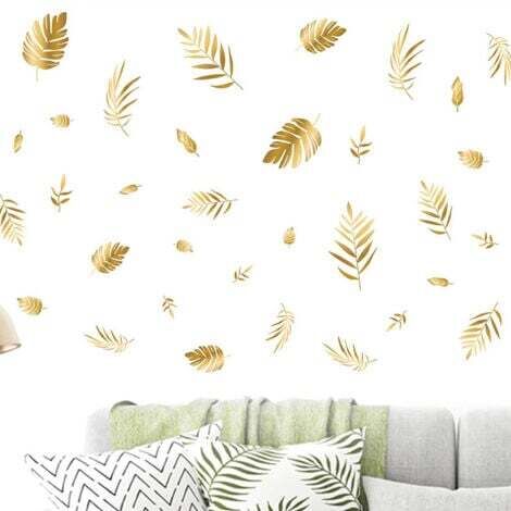 Feuilles d'or en chute libre chambre à coucher salon entrée dortoir décoration intérieure stickers muraux