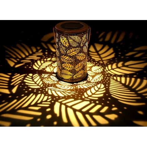 (Feuilles) Lanterne solaire de jardin décorative pour usage extérieur