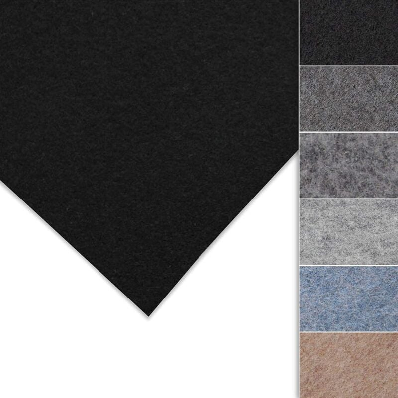 Feutre aiguilleté sur mesure Superflex Noir Largeur 200 x 500 cm