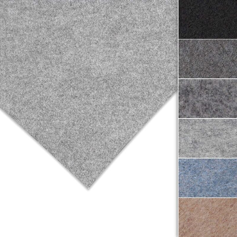 Feutre aiguilleté sur mesure Superflex Gris clair Largeur 200 x 200 cm