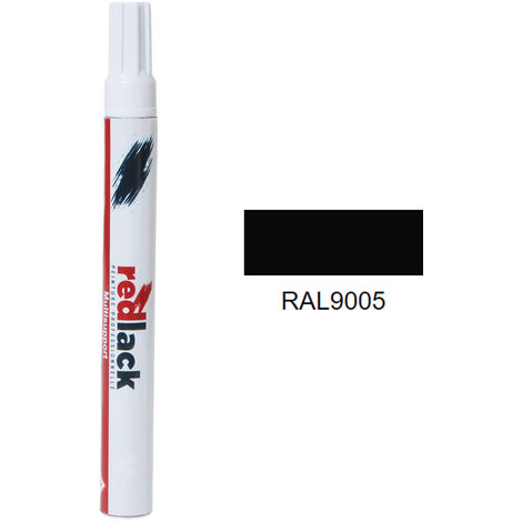 Feutre de retouche multisupport 8 ml – RAL 9005 – Noir foncé – Mat – Pour aluminium, PVC, métal et bois – Séchage rapide