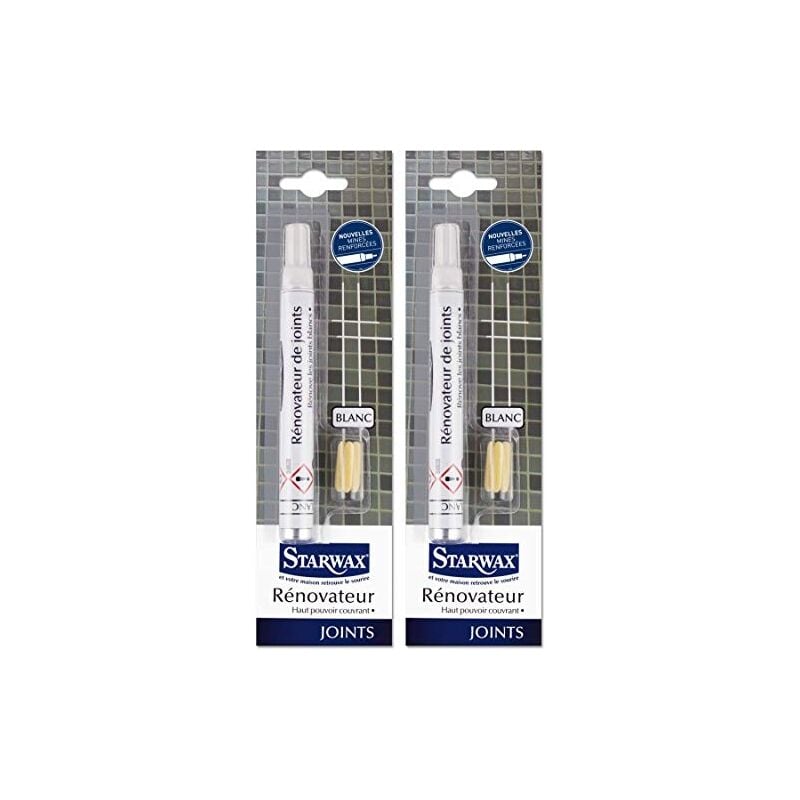 Starwax Rénovateur Pour Joints Blancs - 2x - Idéal Pour Rénover Les Joints Blancs - Séchage Rapide - Inodore 676