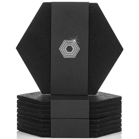 Feutre Tissu Vaisselle Hexagone Tasse Mat Tapis Pad BoîTe de Rangement Set Napperon Table DéCor 9 Pack Noir