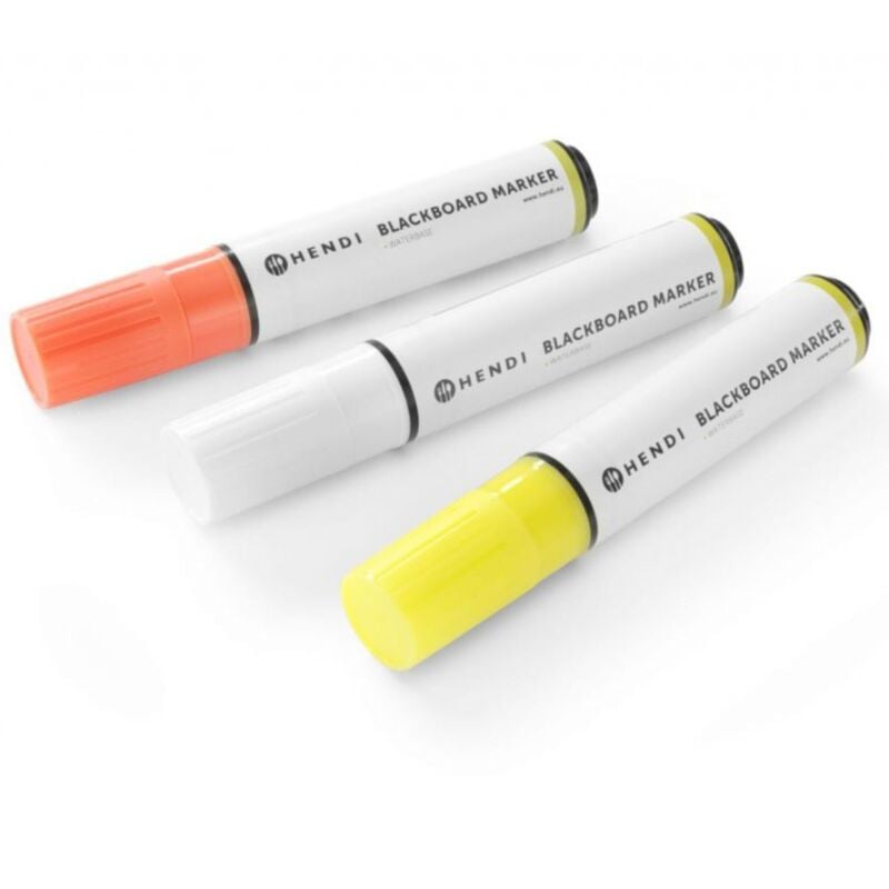 Marqueurs à craie de couleur pour tableau, pointe large, 3 pcs Hendi 664339