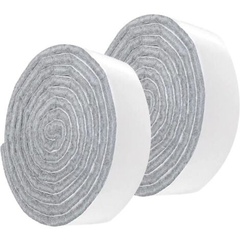 Feutrine Autocollante - - 2 cm x 100 cm - Gris clair - Patins pour Meubles