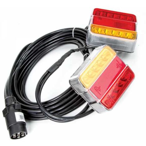 Feux 2 fonctions LED magnétique. 45V. Pour attelage, remorque