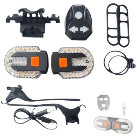 Feux ArrièRe De VéLo,Scooter, Clignotants, Rechargeables Par Usb, Fonction Klaxon, Clignotants Gauches Et Droites, Feux D'Avertissement , éQuipement De SéCurité Pour Vtt