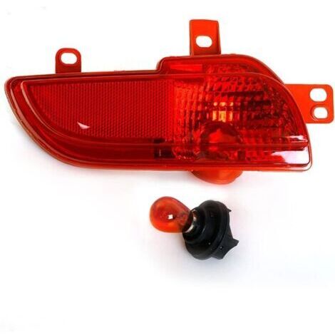 Feux arrière de Voiture Feu de Pare-Chocs pour arrière de Voiture, réflecteur de feu antibrouillard inversé, 6351HA 6350HA, pour Peugeot 206 207 2009 2014(Light Bulb on Left)