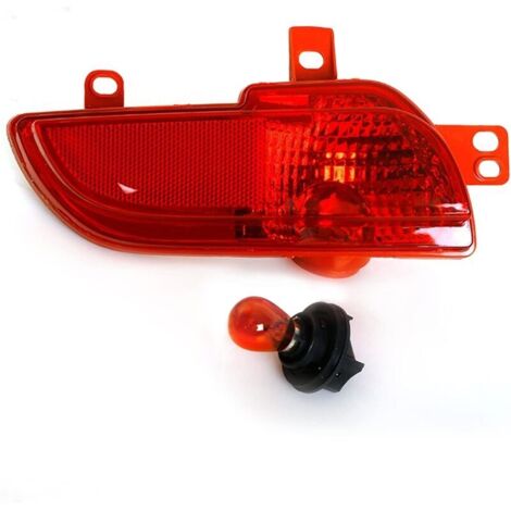 Feux arrière de Voiture Feu de Pare-Chocs pour arrière de Voiture, réflecteur de feu antibrouillard inversé, 6351HA 6350HA, pour Peugeot 206 207 2009 – 2014(Light Bulb on Left)
