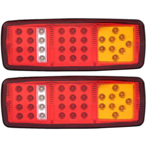 Feux arrière LED 12 V pour remorque, camping-car ou camion – 1 paire avec fonctions frein, clignotant et marche arrière
