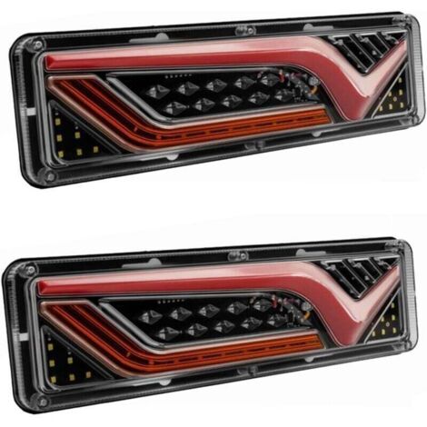 Feux Arrière LED 12V-24V pour Camion, Bus, Caravane et Tracteur – Clignotant, Frein, Marche Arrière Ortviai