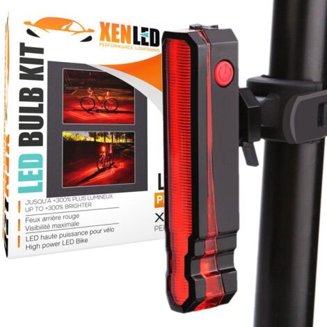 Feux Arrière LED Vélo avec tracé routier TracerR6, Rechargeable USB , étanche, 6 modes