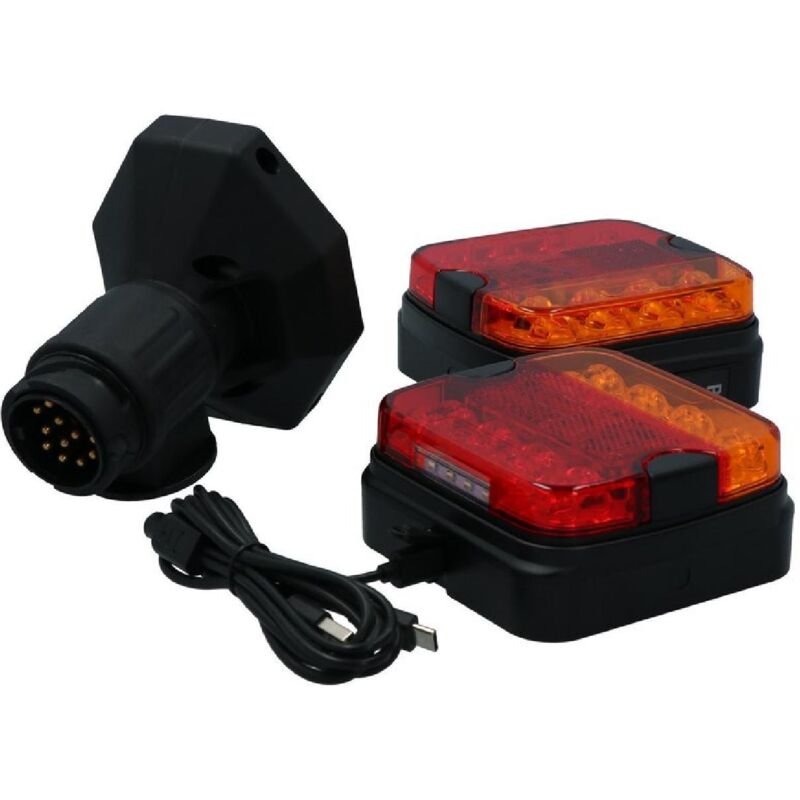 Feux Arriere Remorque Magnetique Bluetooth Led Avec Prise 7 Broches