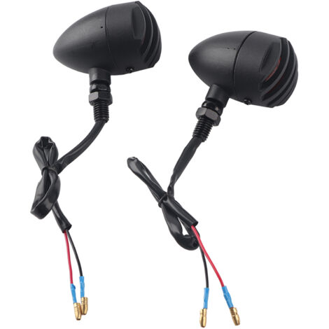 Feux clignotants arrière pour moto vintage - 2 pièces en métal chromé