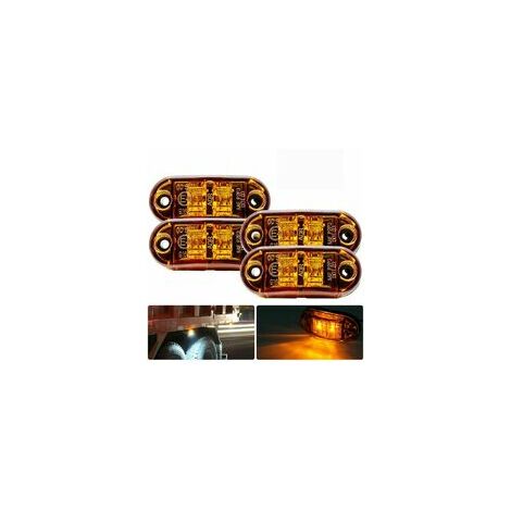 4PCS 8LED Feu de Position Latéral,Unviersal 12V/24V Feux Latéraux Éclairage  Arrière Avant Feux de Gabarit LED 3.8 Inch pour remorque Van Caravan