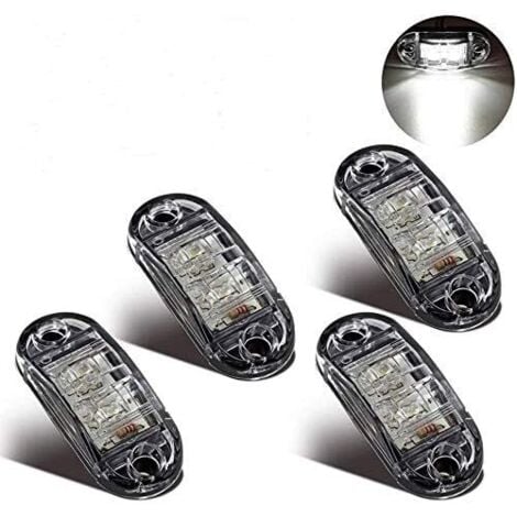 BRIDAY Feux de Gabarit Latéraux Feux De Dégagement LED pour 12V 24V Universel Remorque Camion Lorry Caravan Bus (4pcs Blanc)