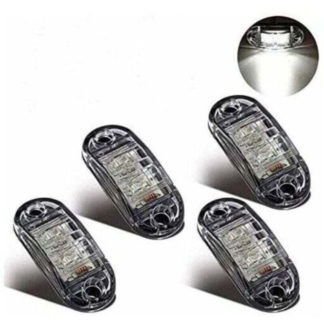 Feux de Gabarit Latéraux Feux De Dégagement LED pour 12V 24V Universel Remorque Camion Lorry Caravan Bus (4pcs Blanc)