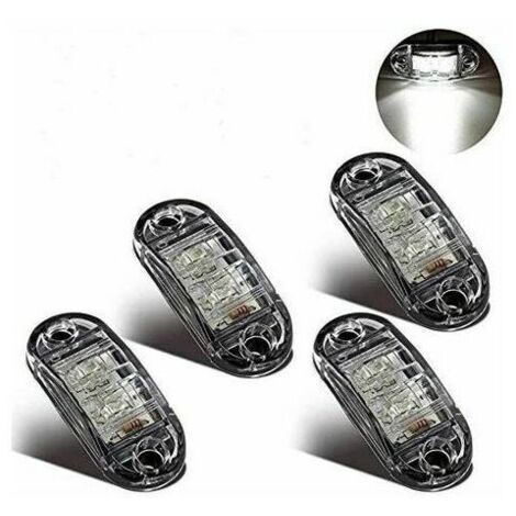 Feux de Gabarit Latraux Feux De Dgagement LED pour 12V 24V Universel Remorque Camion Lorry Caravan Bus (4pcs Blanc)