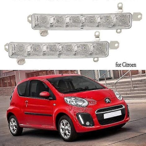 Feux de jour à LED pour Peugeot 308, Citroën C1, C4 (2006-2017), C3 (2015-2019) et C-Élysée (2016-2019) - Accessoires auto - Lot de 2