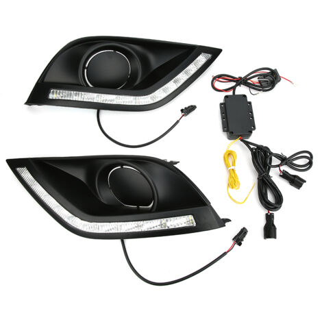 Feux de jour LED étanches, 2 couleurs, antibrouillard, adaptés à Nissan Almera Latio Sunny Versa 14-17
