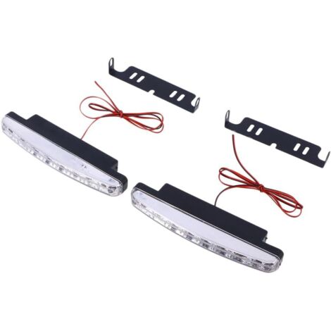 Feux De Jour LED - Lot De 2 - Plastique Technique - Éclairage 12V - Voiture Et Camion - 15,5cm